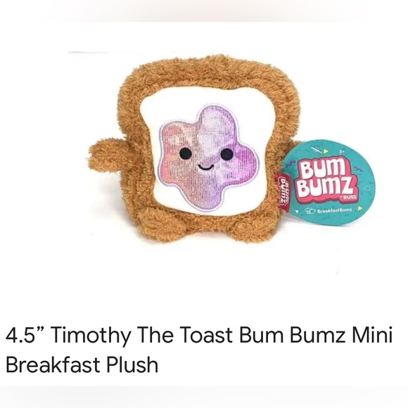 4.5” Timothy The Toast BumBumz Mini Breakfast Plush - Picture 1 of 3